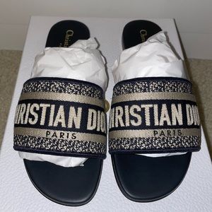 Brand New Dior Dway Slides - Deep Blue
